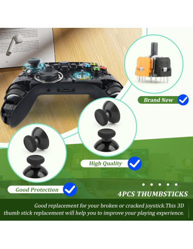 Paquete de 4 Joysticks Efecto Hall YWLRONG para Xbox One S/X