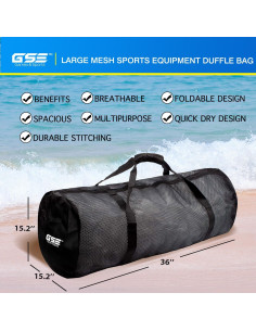 Bolsa de Deporte de Malla GSE 91.4x38.6cm Negra Resistente 2