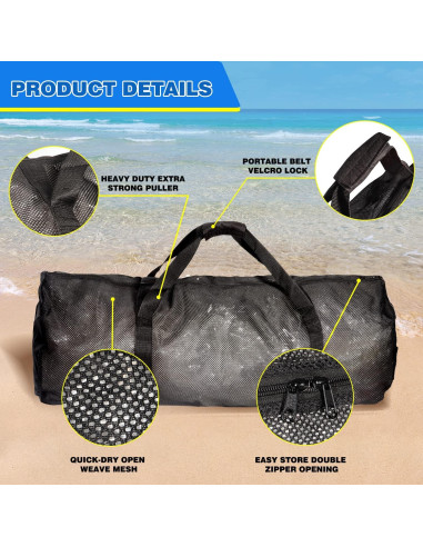 Bolsa de Deporte de Malla GSE 91.4x38.6cm Negra Resistente