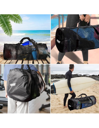 Bolsa de Deporte de Malla GSE 91.4x38.6cm Negra Resistente