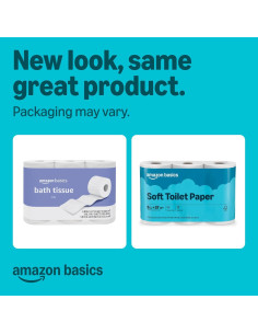 Papel Higiénico Suave Amazon Basics 2 Capas 6 Rollos 2100 Hojas 2