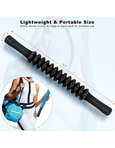 Bastón de Rodillo Muscular Kora 42cm para Masaje Profundo