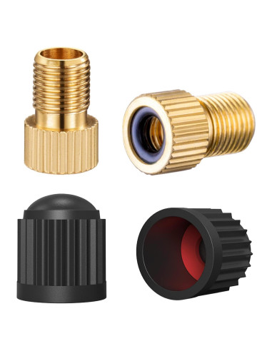 Adaptador de Válvula Presta a Schrader HZJD - 2PCS Dorado