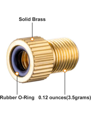Adaptador de Válvula Presta a Schrader HZJD - 2PCS Dorado