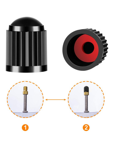 Adaptador de Válvula Presta a Schrader HZJD - 2PCS Dorado