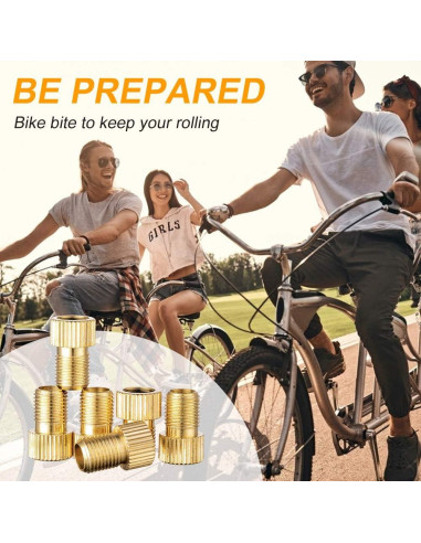 Adaptador de Válvula Presta a Schrader HZJD - 2PCS Dorado