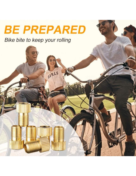 Adaptador de Válvula Presta a Schrader HZJD - 2PCS Dorado