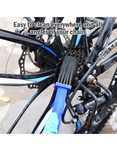Limpiador de cadena de bicicleta WEFOO - 2 cepillos multiusos