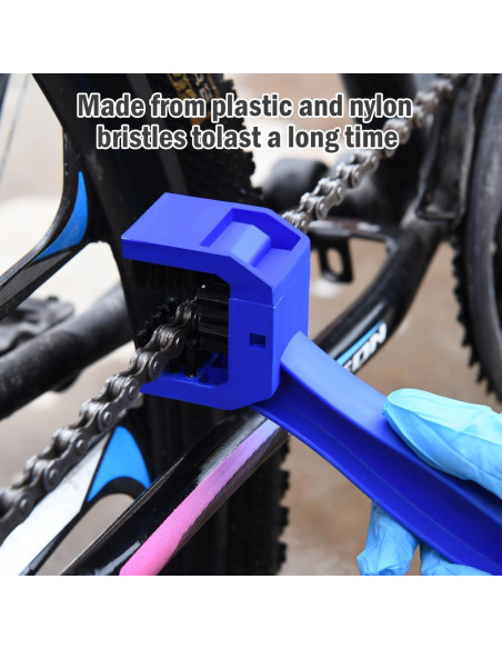 Limpiador de cadena de bicicleta WEFOO - 2 cepillos multiusos
