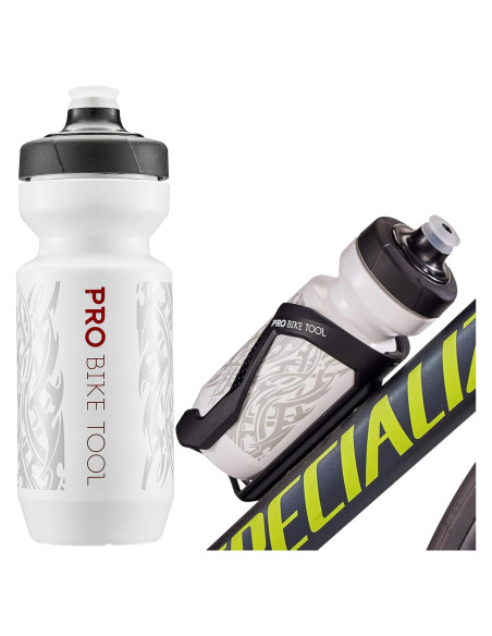 Botella de Agua Pro Bike Tool 550 ml Blanca - Ciclismo y Fitness