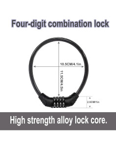 Cable de Candado para Bicicleta KOCNYDEY 2 Piezas 40.64 cm 2