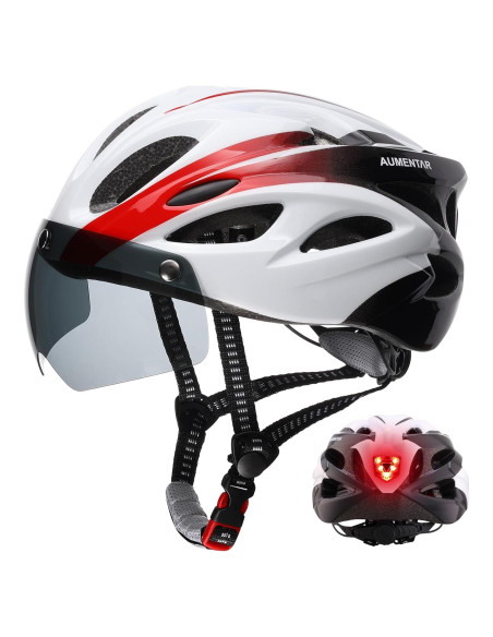 Casco de Bicicleta AUMENTAR con Luz LED y Gafas Magnéticas