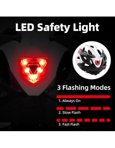 Casco de Bicicleta AUMENTAR con Luz LED y Gafas Magnéticas