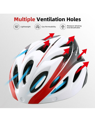 Casco de Bicicleta AUMENTAR con Luz LED y Gafas Magnéticas