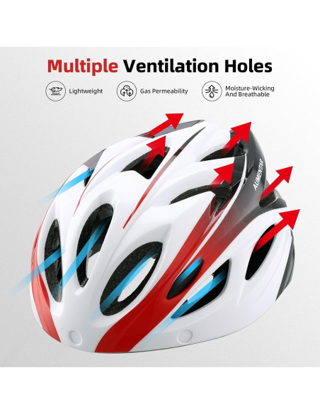 Casco de Bicicleta AUMENTAR con Luz LED y Gafas Magnéticas