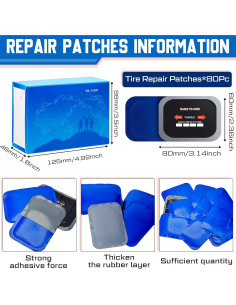Kit de Parches para Neumáticos Tallew 60 Pcs 6.5x8 cm 2