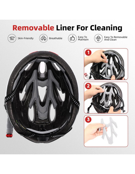 Casco de Bicicleta AUMENTAR con Luz LED y Gafas Magnéticas