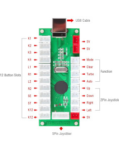 Encoder USB Zero Delay EG STARTS 2 Jugadores para Arcade 2