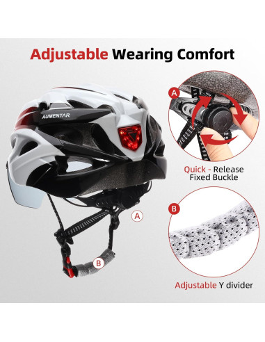 Casco de Bicicleta AUMENTAR con Luz LED y Gafas Magnéticas