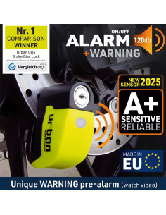 Cerradura de Disco URBAN UR6 con Alarma 120db Impermeable 2