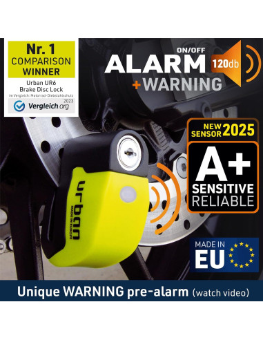 Cerradura de Disco URBAN UR6 con Alarma 120db Impermeable