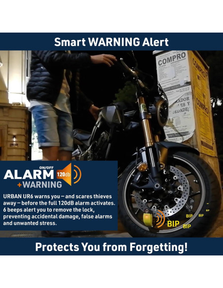 Cerradura de Disco URBAN UR6 con Alarma 120db Impermeable