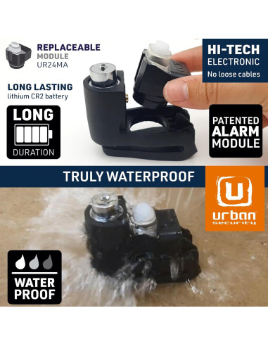 Cerradura de Disco URBAN UR6 con Alarma 120db Impermeable