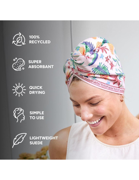 Toalla para el Cabello Dock & Bay - Súper Absorbente - Paraíso Rosa