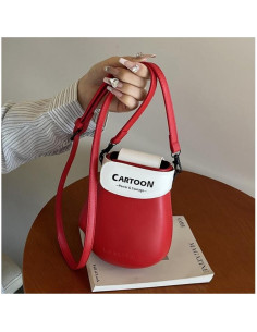 Bolso Cruzado de Guante de Boxeo PU para Mujeres - Rojo 2