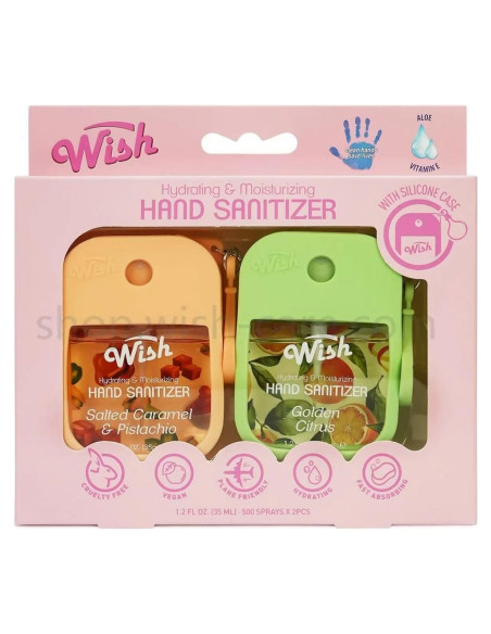 Desinfectante de Manos Spray Wish 2-Pack 35ML Aromas Variados
