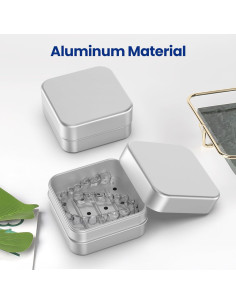 Estuche de Aluminio Ainiya para Invisalign - 2 Unidades, Portátil 2