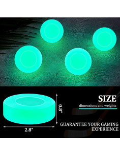 Discos de Hockey sobre Hielo Deekin que Brillan en la Oscuridad - Paquete de 4 2