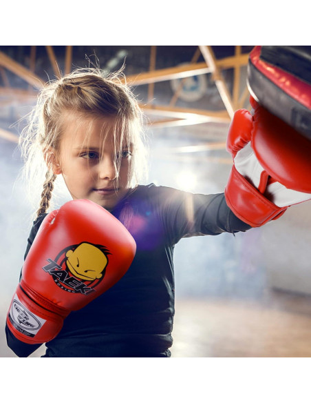 Guantes de Boxeo para Niños Cheerwing 4oz Rojo Entrenamiento