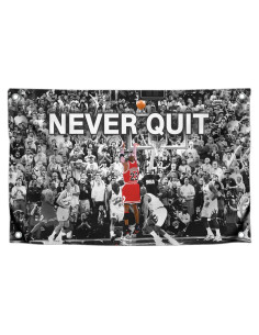 Bandera motivacional LUIVU 3x5 pies poliéster Never Quit