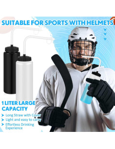 Botellas de Agua Deportivas Domensi 1L con Pajilla - 4 Piezas 2