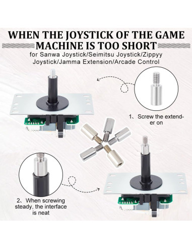 Extensores de Joystick Beinkmake 10 Pcs 15mm/14mm para Arcade