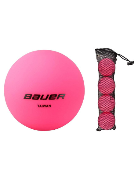 Pelotas de Hockey Calle Bauer Rosa 4 Pack Sin Rebote