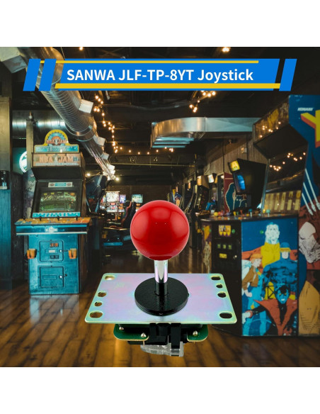 Joystick de Arcade SANWA JLF-TP-8YT Rojo - Alta Precisión
