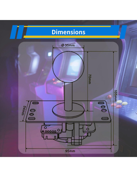 Joystick de Arcade SANWA JLF-TP-8YT Rojo - Alta Precisión