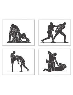 Conjunto de 4 Pósters de Artes Marciales PICTURE THIS PRINTS 20x25 cm