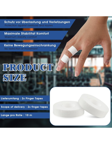 3 Rollos de Cinta Atlética WLLHYF Adhesivo Fuerte 1.5cm