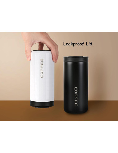 Taza de Viaje Aislada Wulisan 400ml Negra a Prueba de Fugas