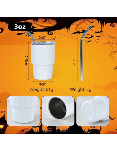 Vasos Mini de Shot AGH 3oz Acero Inoxidable 6 Piezas Halloween