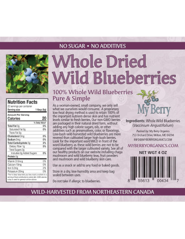 Arándanos Silvestres Secos My Berry 113g | Sin Azúcar Añadido