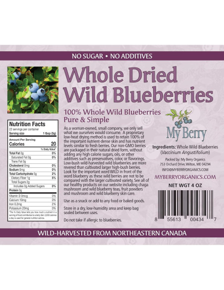 Arándanos Silvestres Secos My Berry 113g | Sin Azúcar Añadido