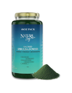 Polvo de Espirulina Orgánica NaturalZing 454g - Proteína Vegana