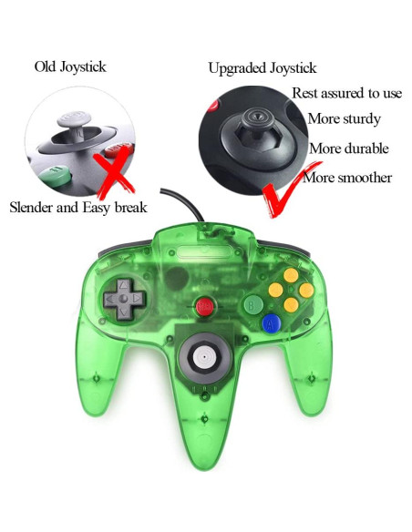 Controlador Tevodo N64 Mejorado con Joystick 1.8m