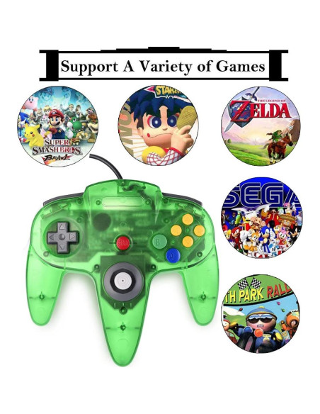 Controlador Tevodo N64 Mejorado con Joystick 1.8m