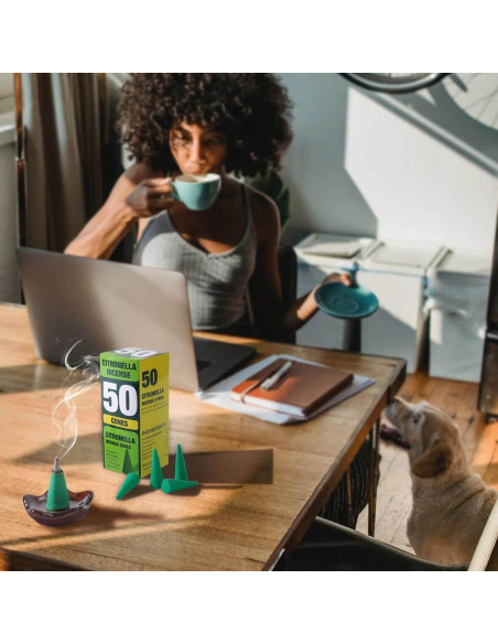 50 Conos de Incienso Natural Citronela Elmeplh - Aroma Ligero
