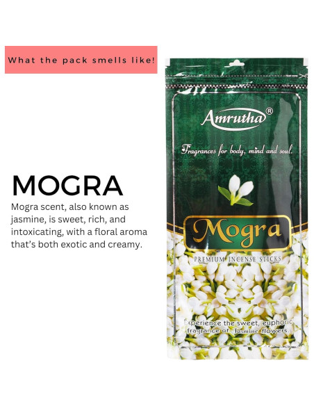 Incienso Mogra Hashcart 125g - 80-85 Palos + Soporte
